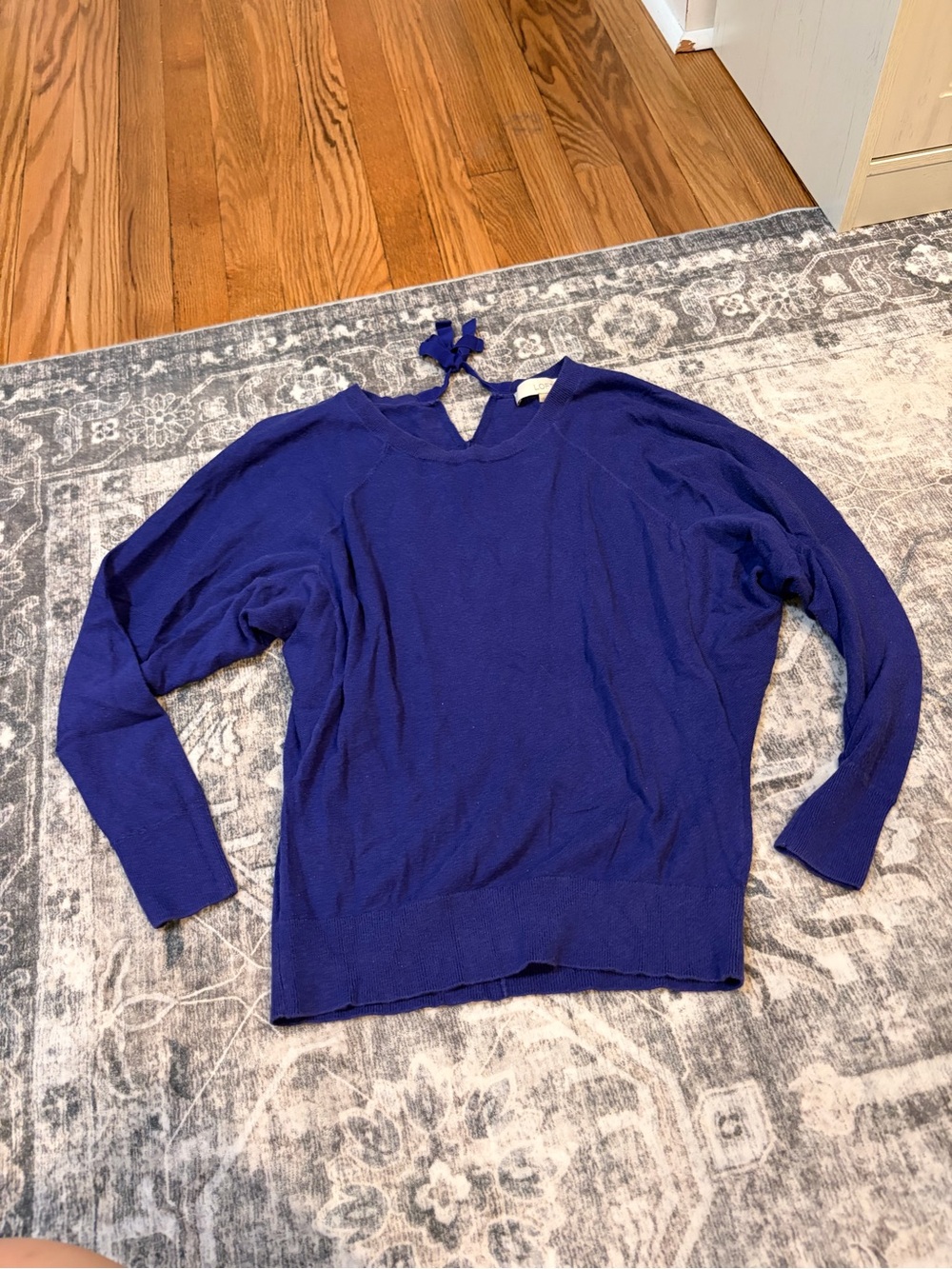 LOFT Cobalt Blue Tie-Back Sweater